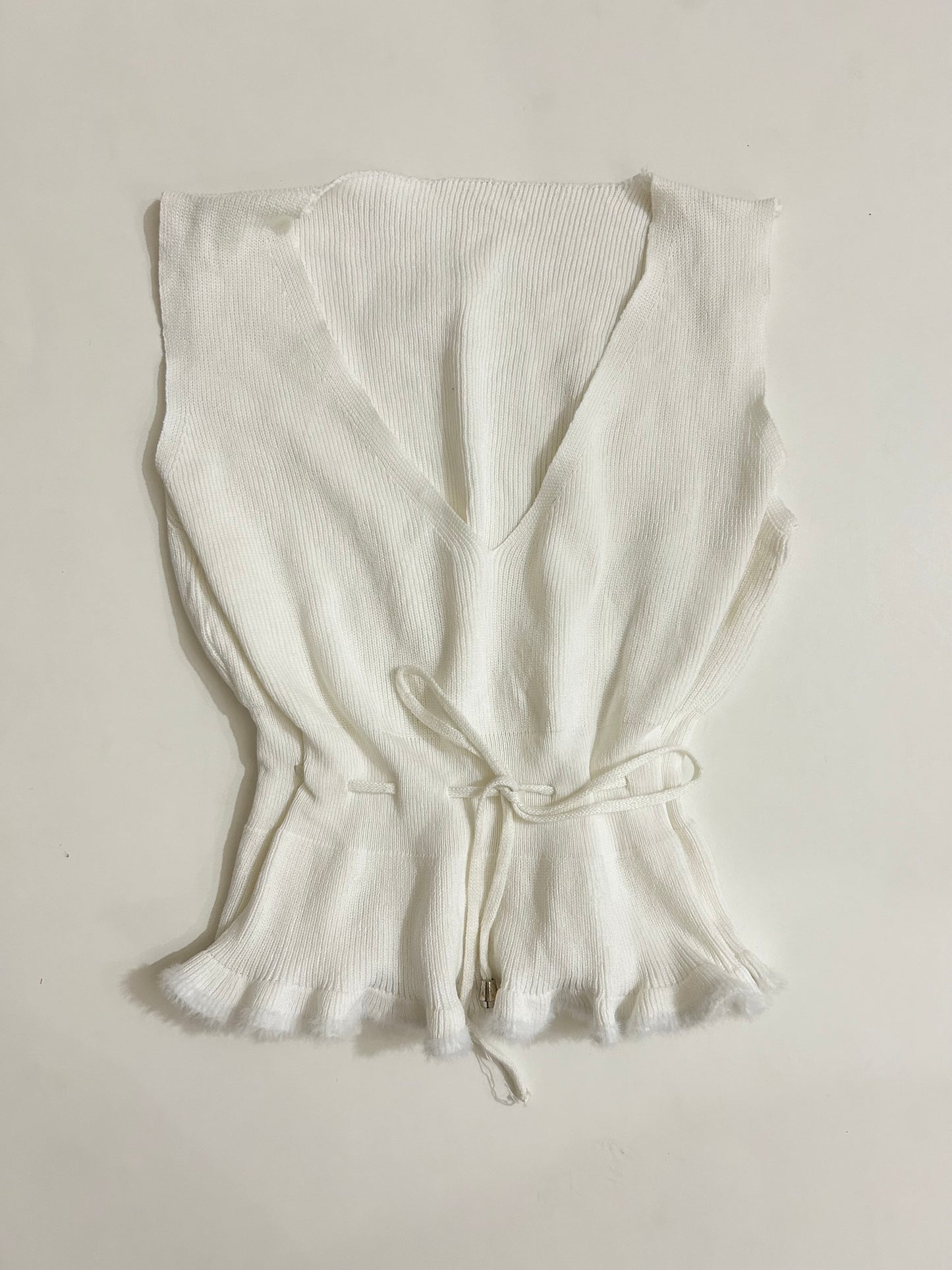 White String Peplum Top
