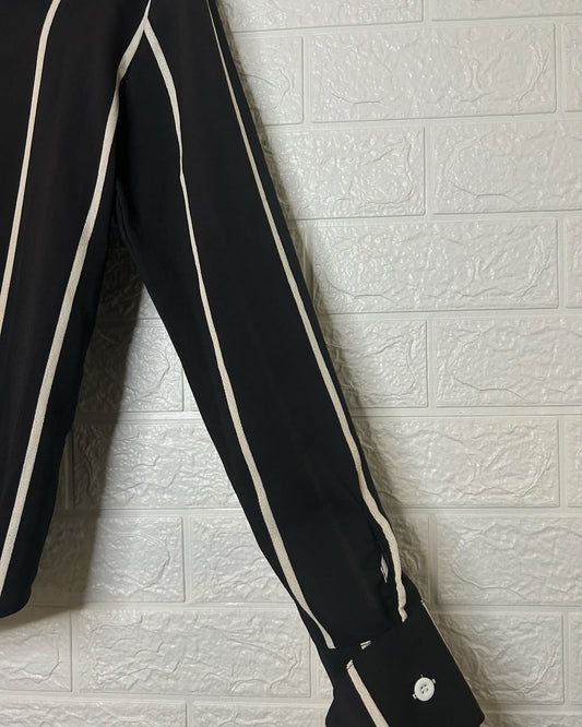 Sriped B&W One Shoulder Shirt