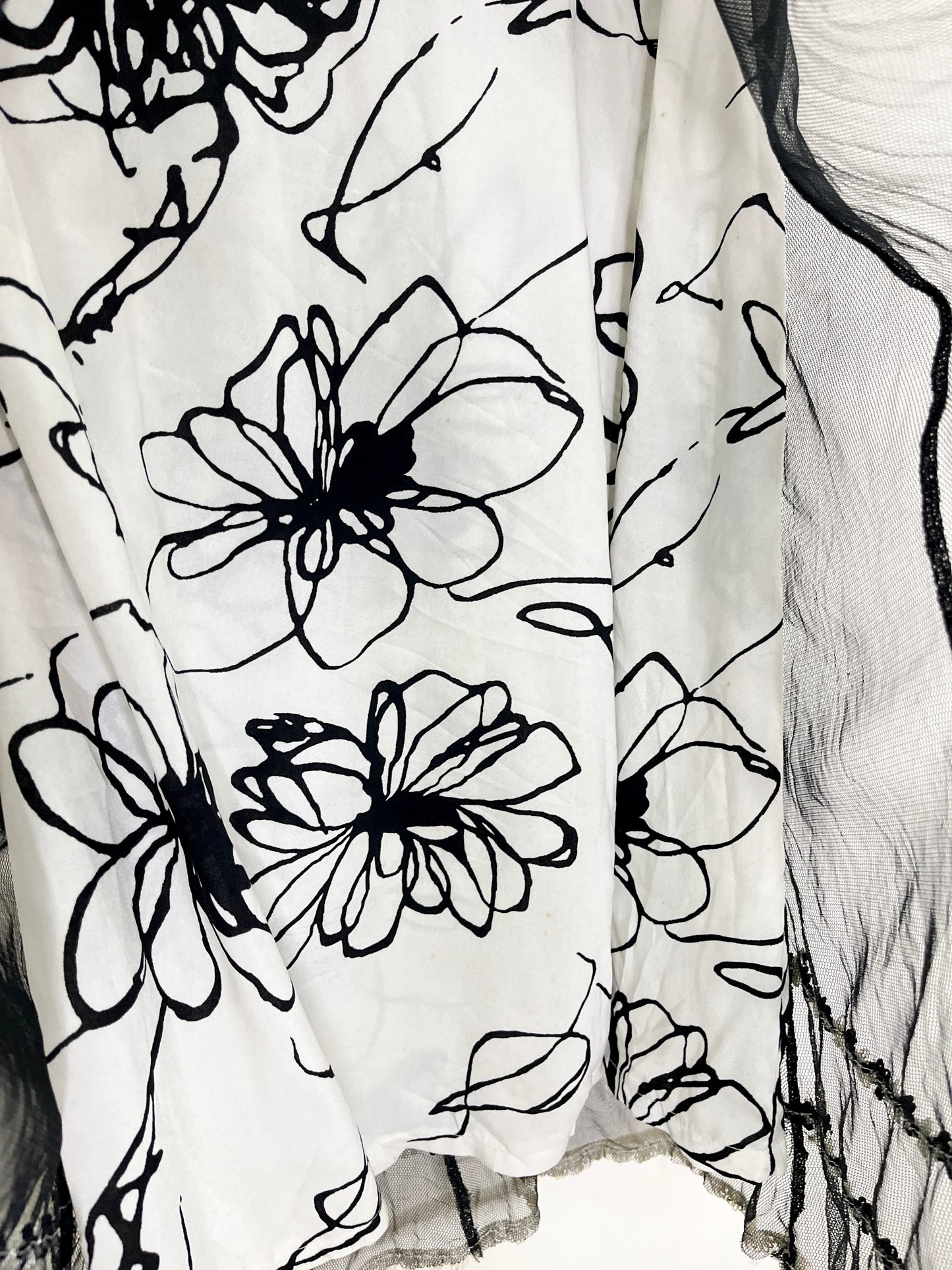 Black Floral Mesh Skirt