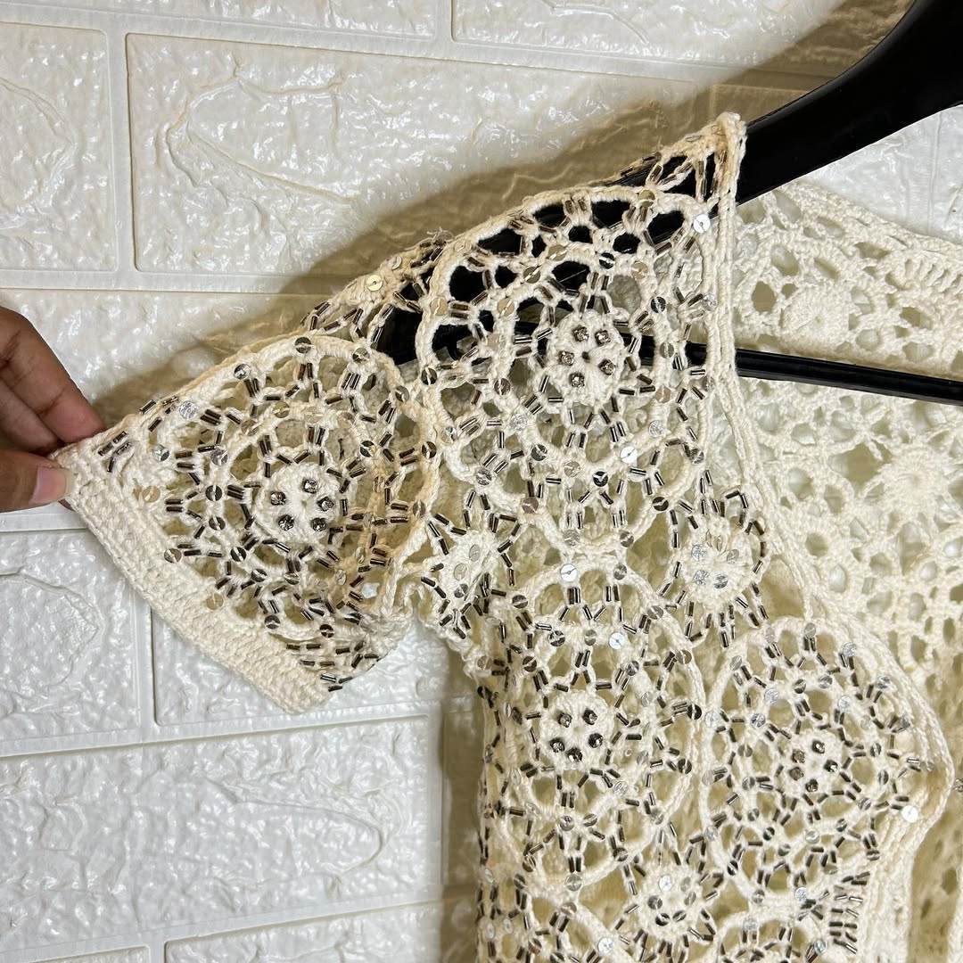 Beige Embellished Shrug