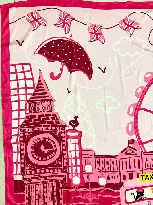 London Cats & Corgis Scarf 42”x 39”