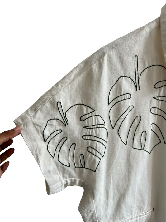 Embroidered Zipper Top