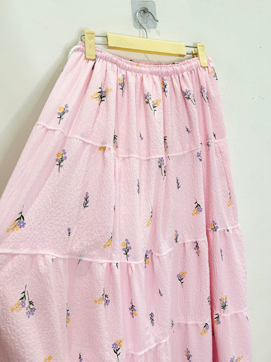 Pink Mini Floral Skirt