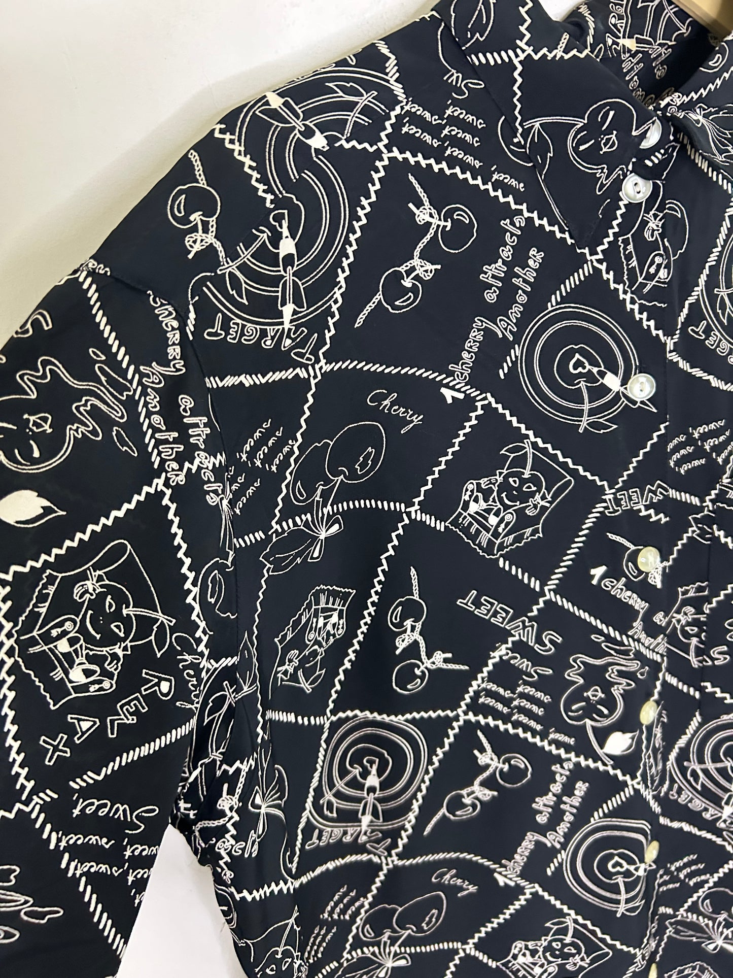 Cherry Shirt B&W: Chest-50”