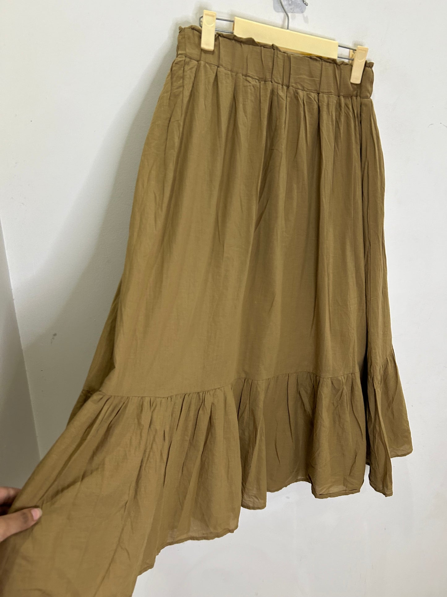 Wrap Ruffle Cotton Skirt