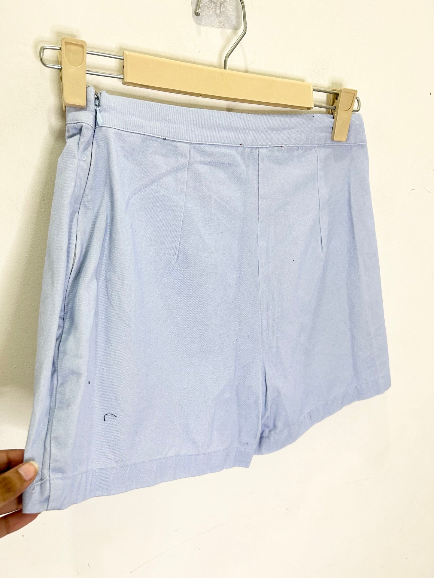 Blue Printed Cotton Skort