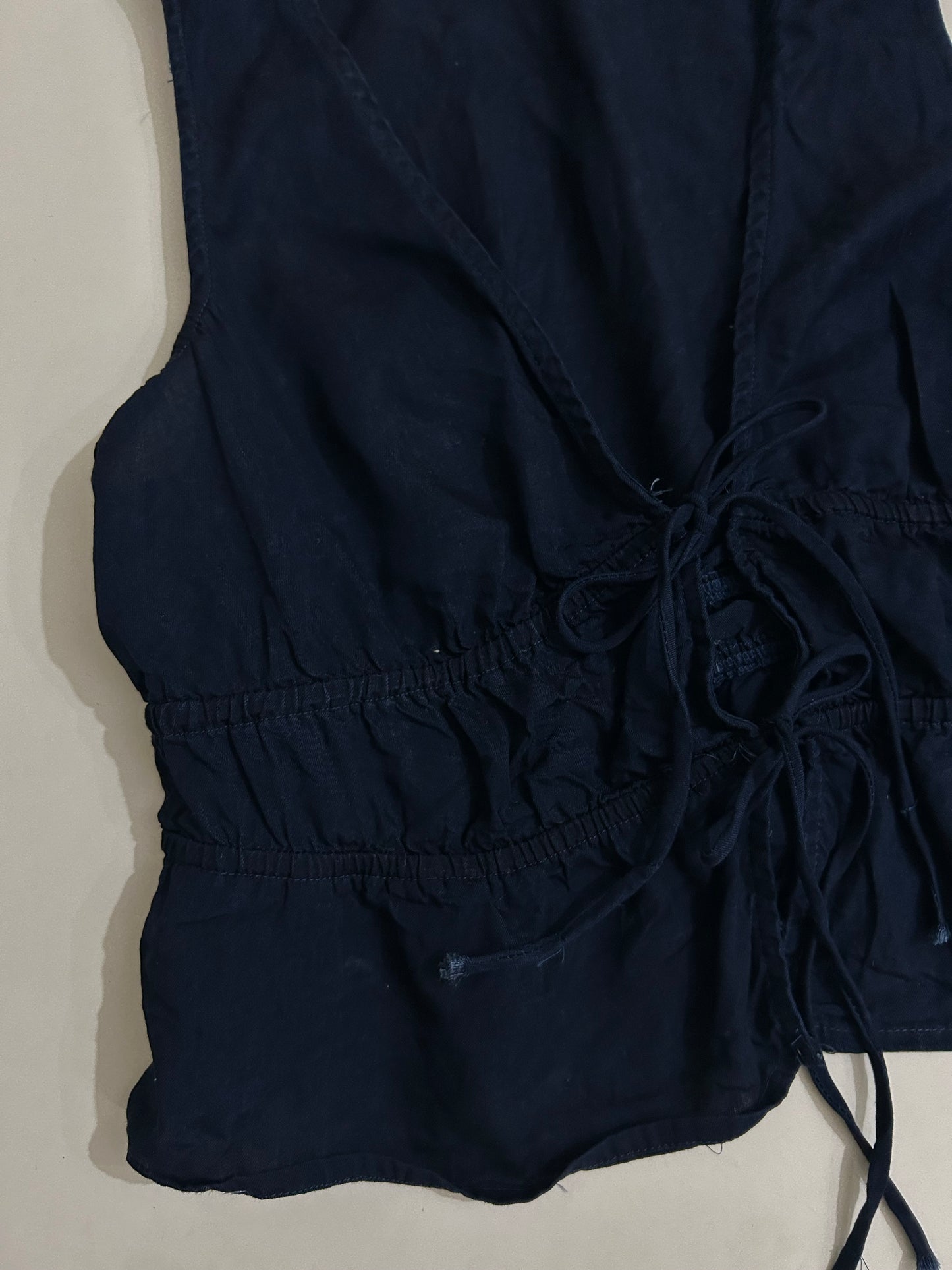 Front Knot Navy Blue Top
