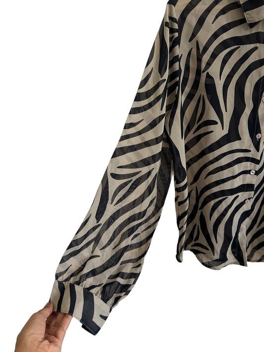 Boohoo Zebra Print Shirt