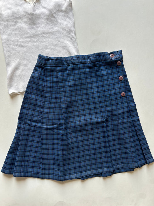 Blue Side Button Skirt Waist: 26”