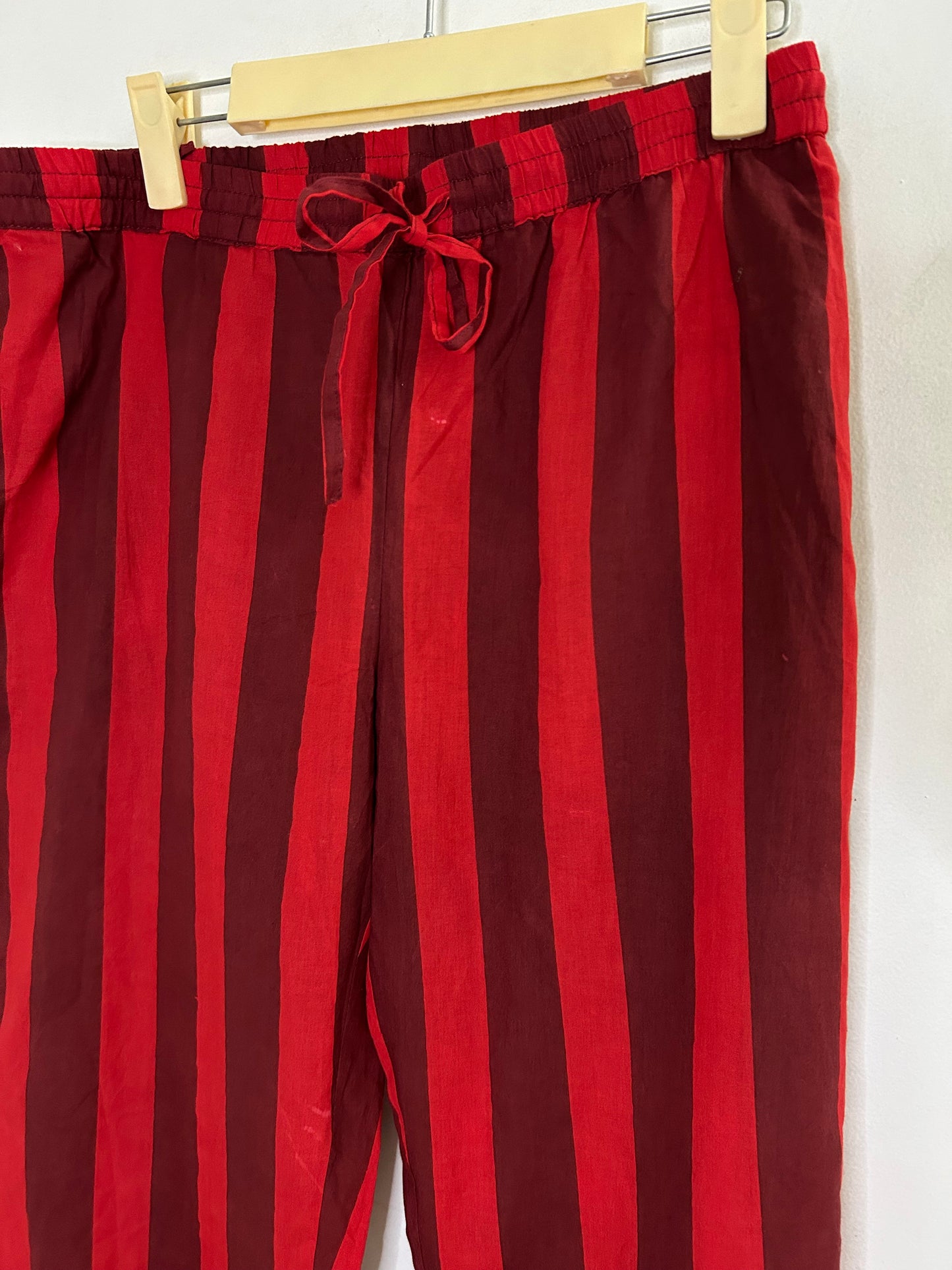 Red Striped Cotton Co-Ord Set (Have Pockets)