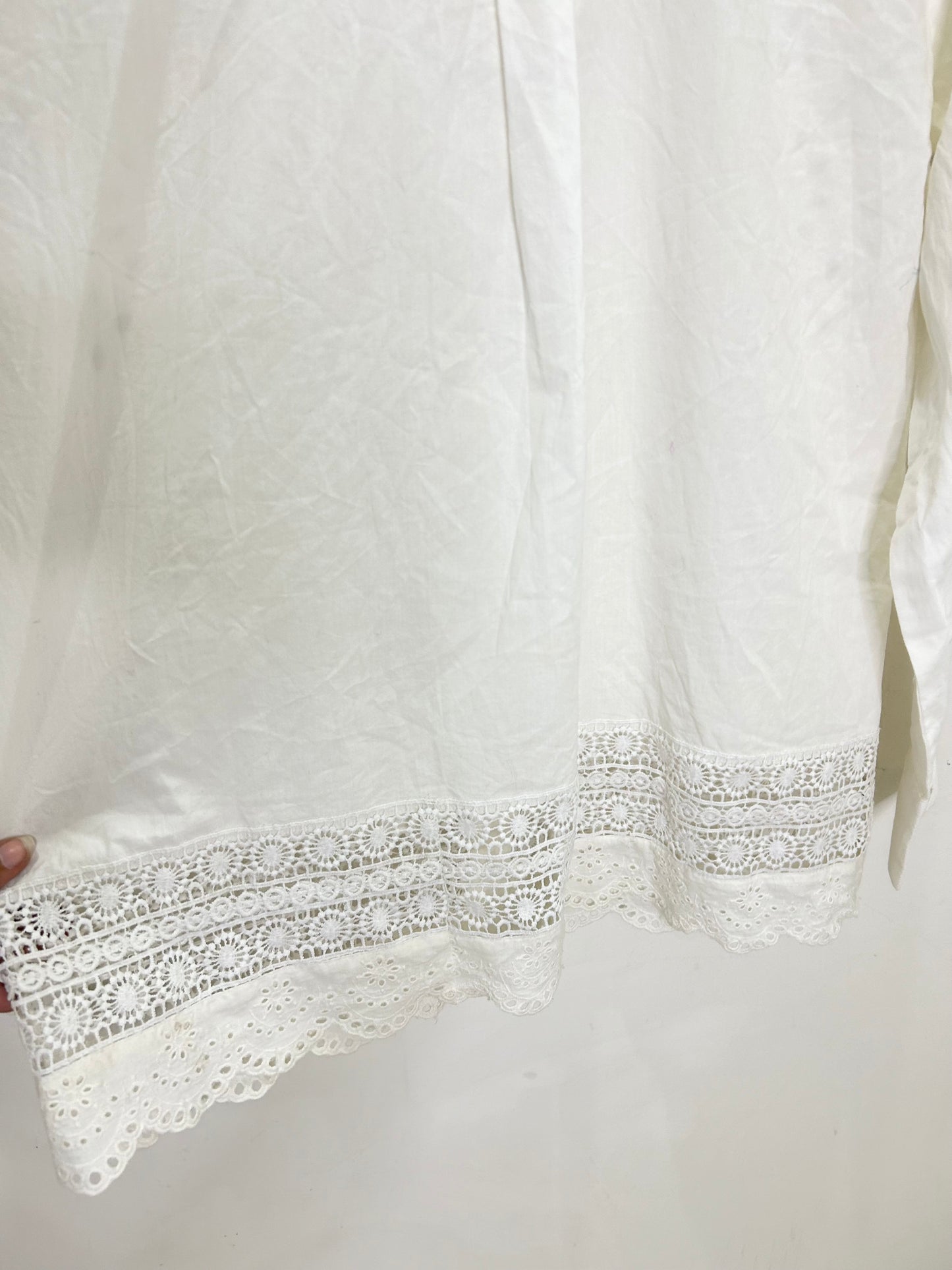 White Cotton Cut-Out Shirt