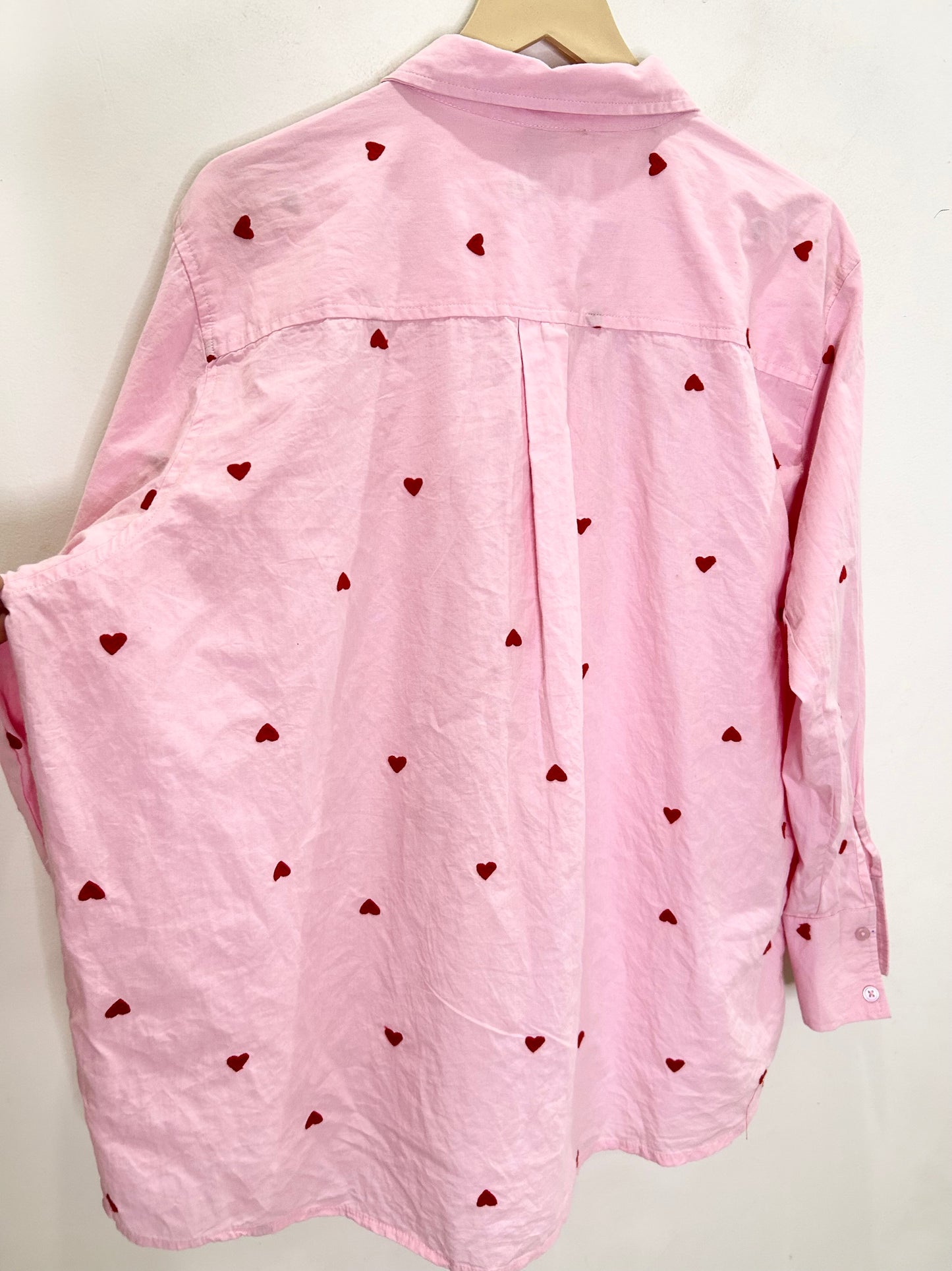 Cotton Embroidered Heart Shirt