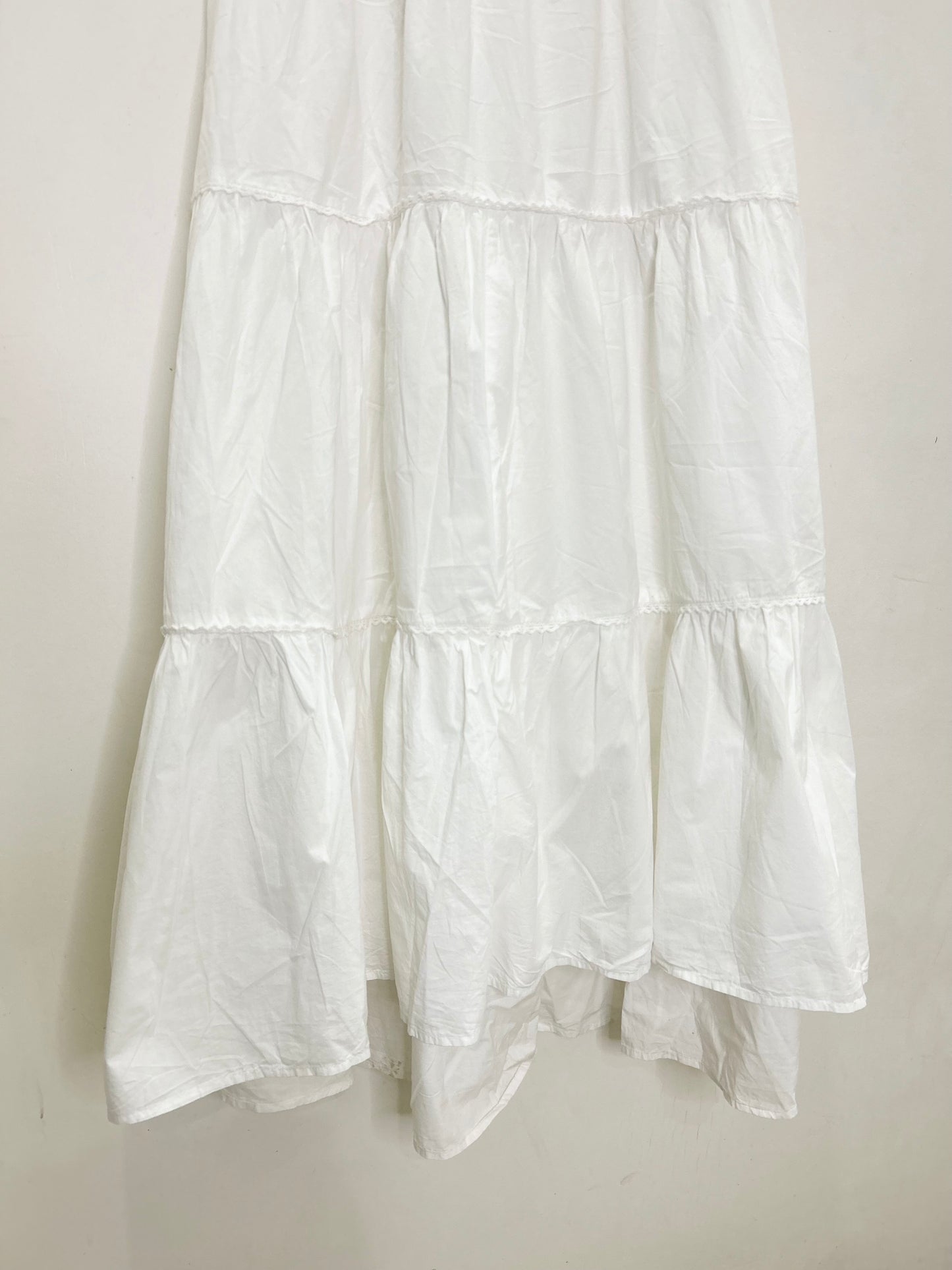 White Cotton Solid Skirt