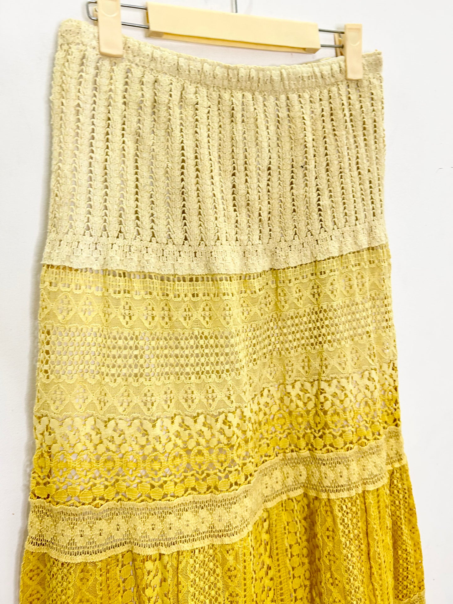 Yellow Crochet Gradient Skirt