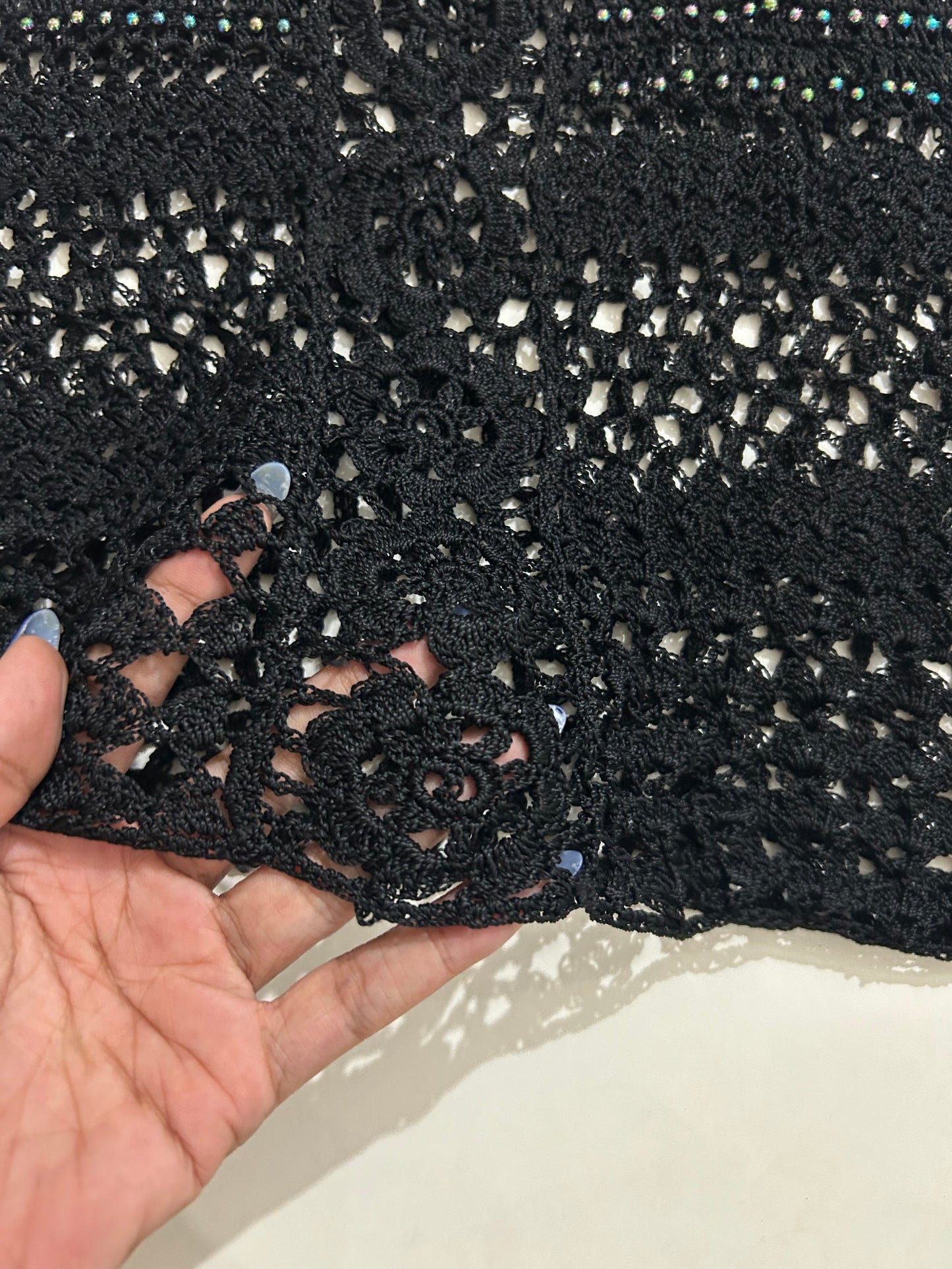 Rhinestone Top: Bust- 34” TO 42”