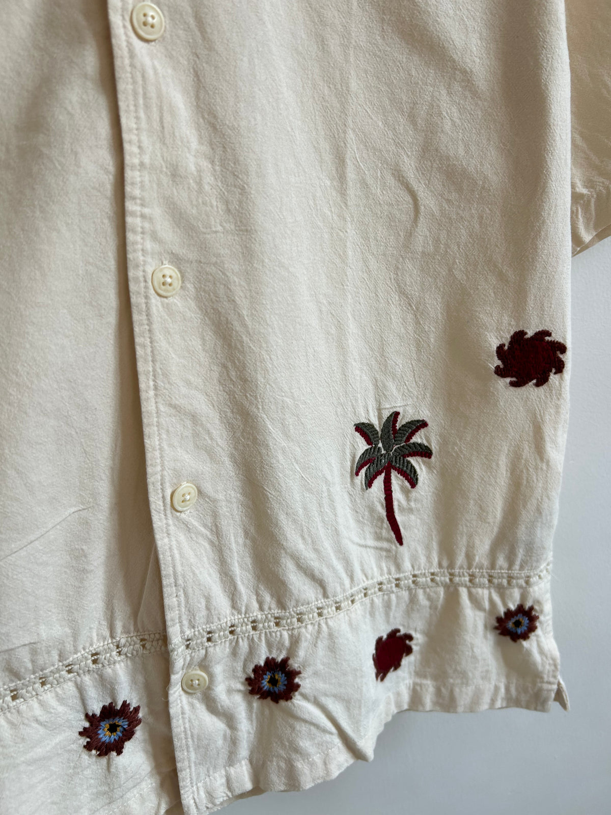 Embroidered Cotton Shirt: 44”