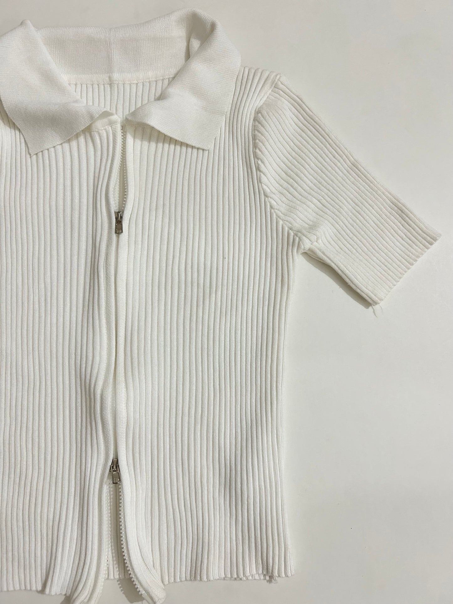 Double Zip White Top