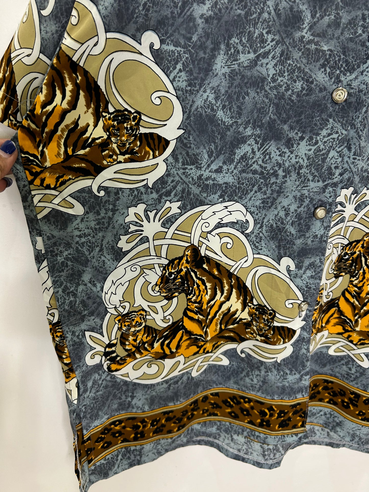 Tiger Print Shirt: Chest- 44”