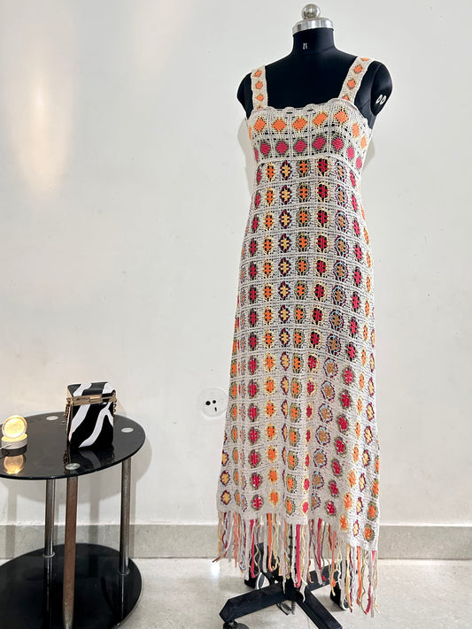 Crochet Dress: Bust- 28” TO 38”