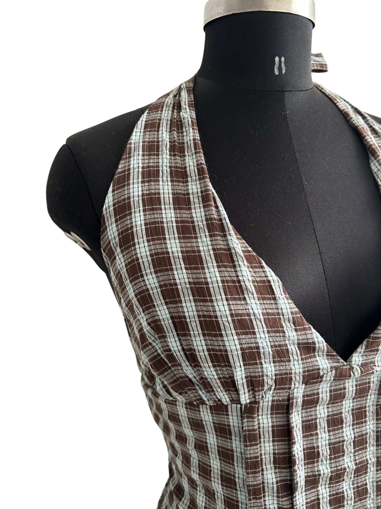 Gingham Halterneck Dress