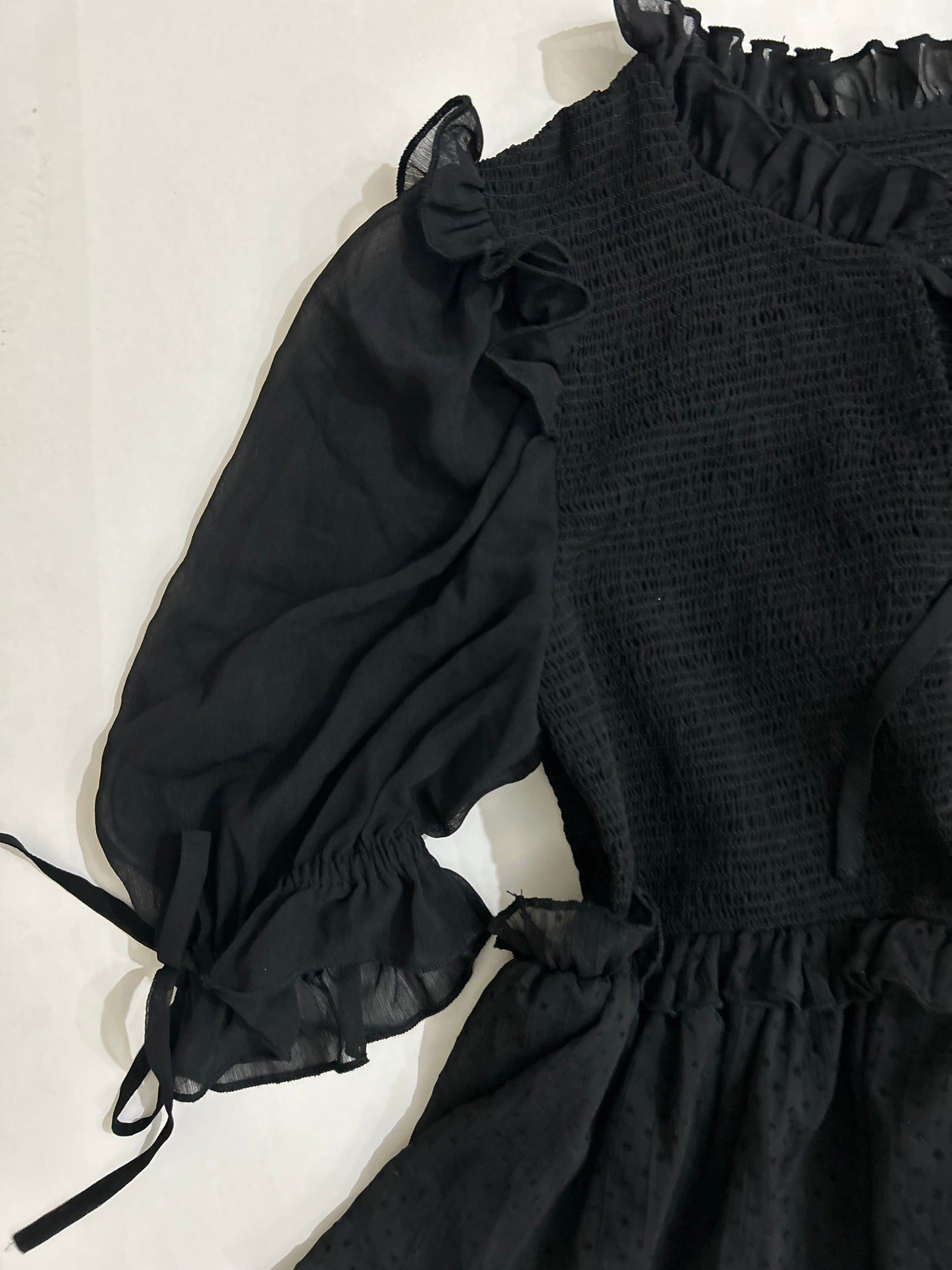 Black Puff Sleeves Top