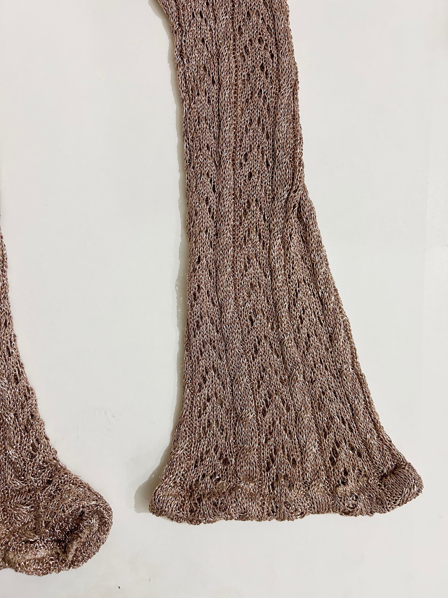 Sheer Golden Crochet Pants