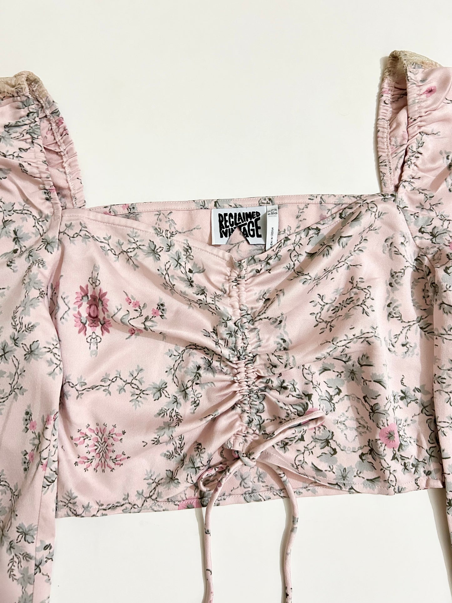 Reclaimed Vintage Satin Crop-Top : Bust- 36”