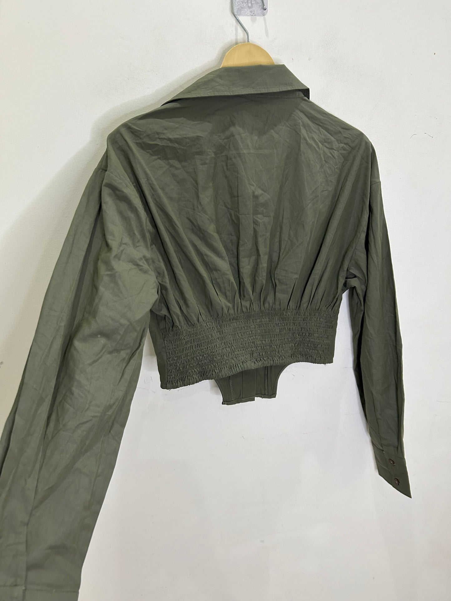 Crop Structured Shirt: Chest-38”