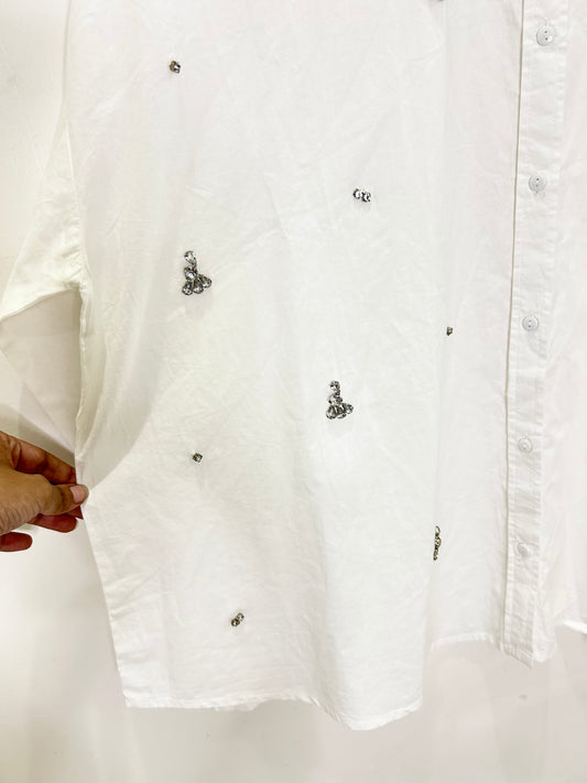 White Embellished Shirt