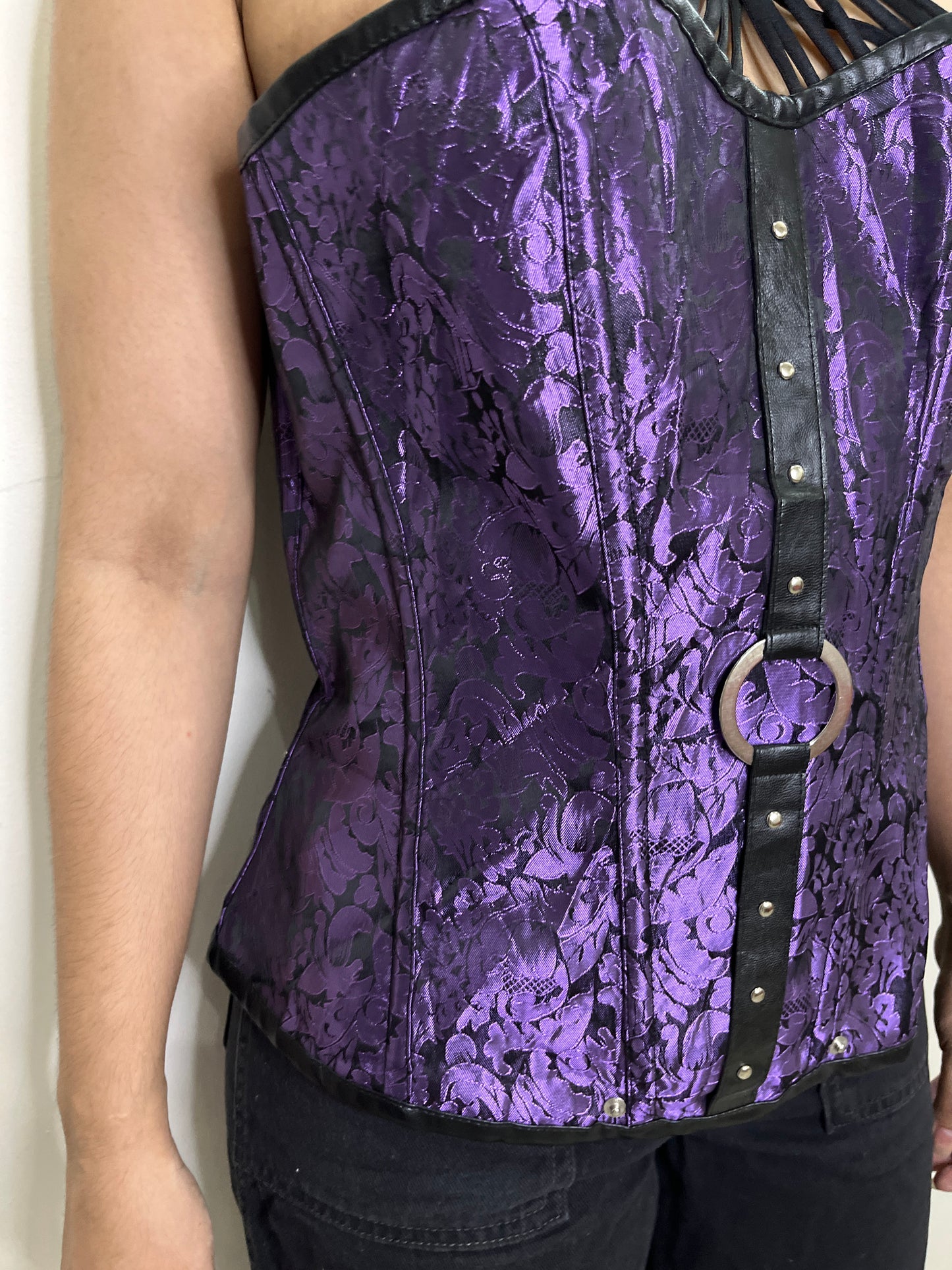 Vintage Black and Purple Corset
