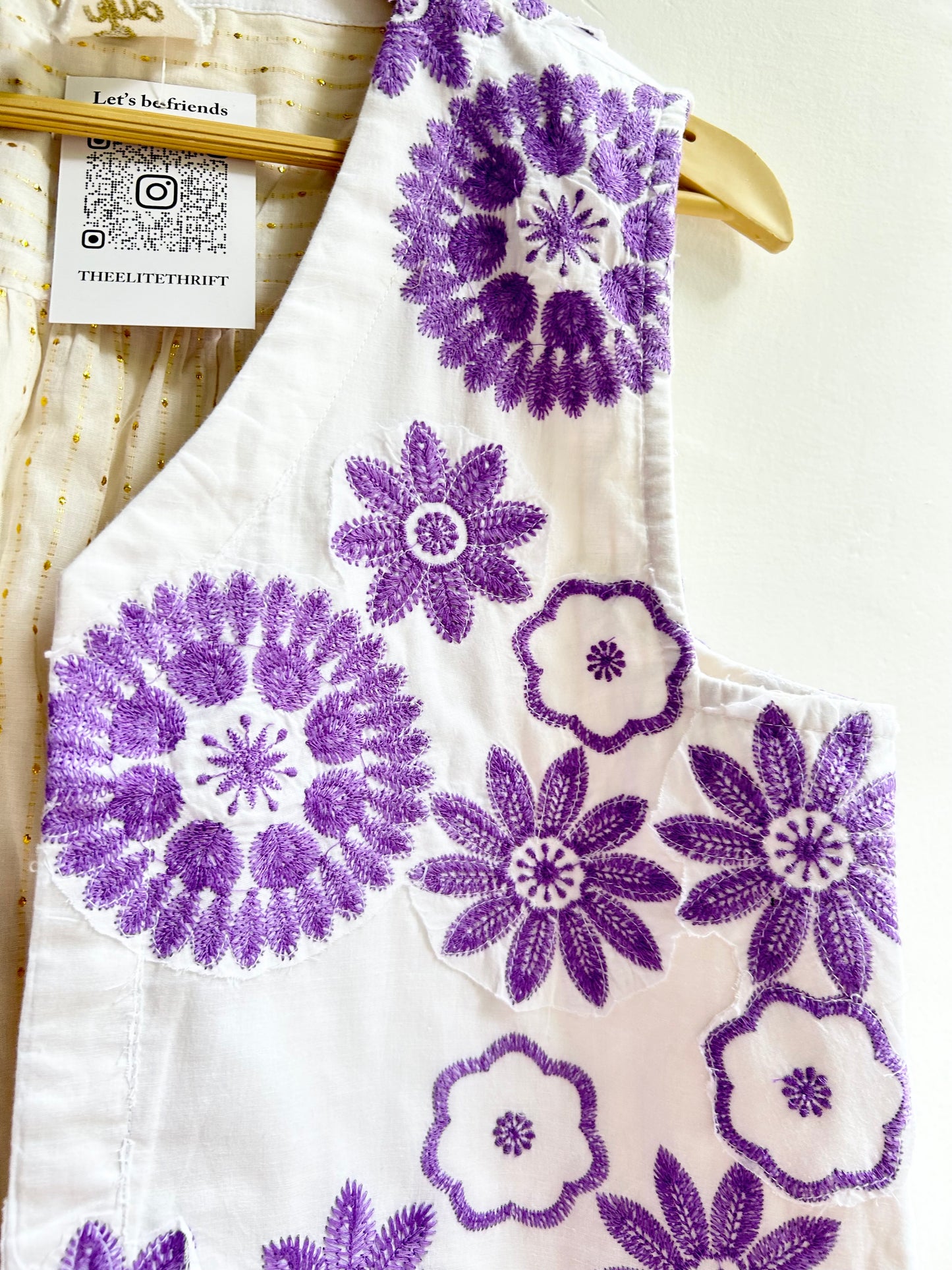 Cotton Patchwork Embroidered Vest: Chest-40”