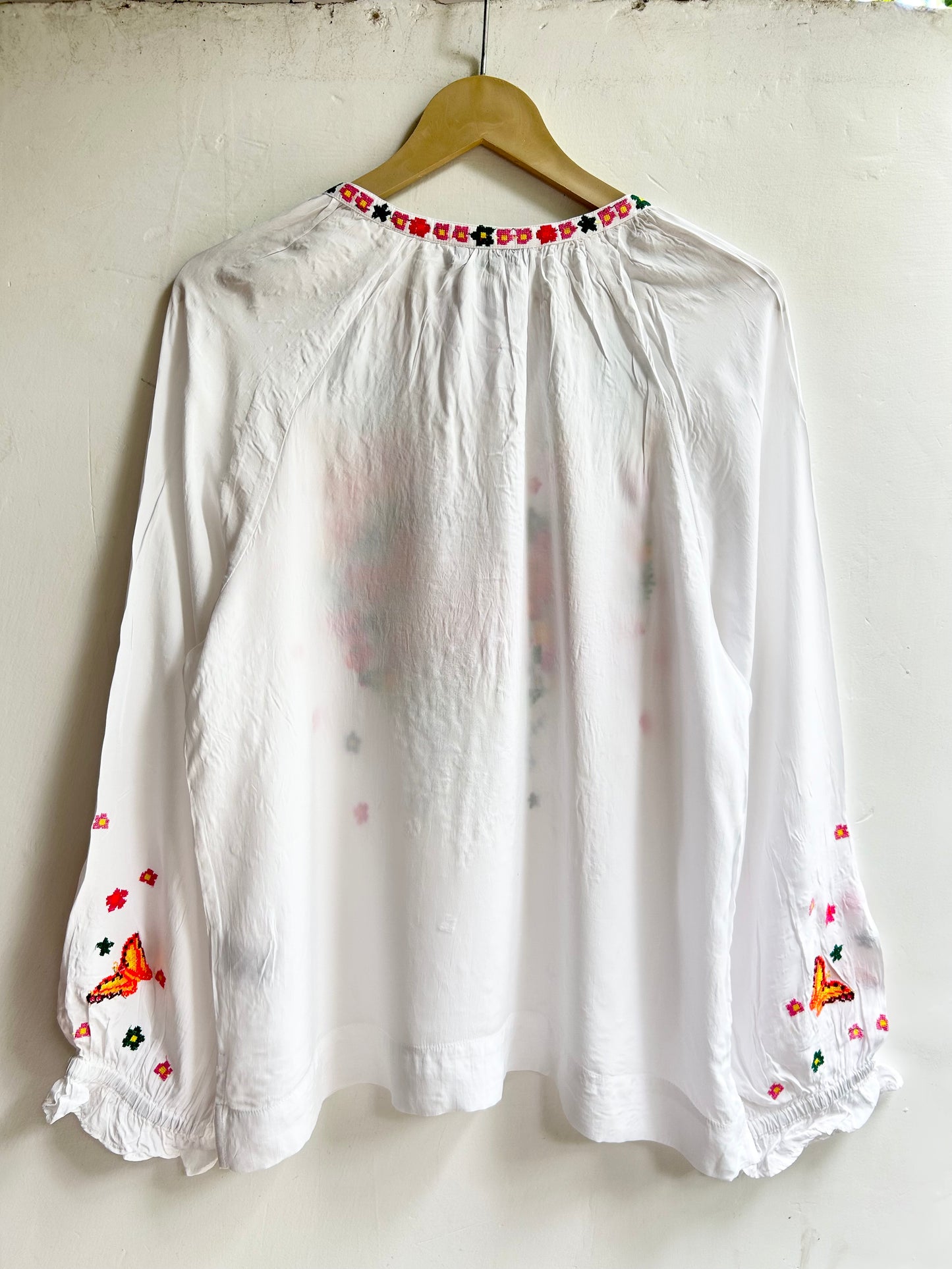 Butterfly Embroidered Top: Chest-40”