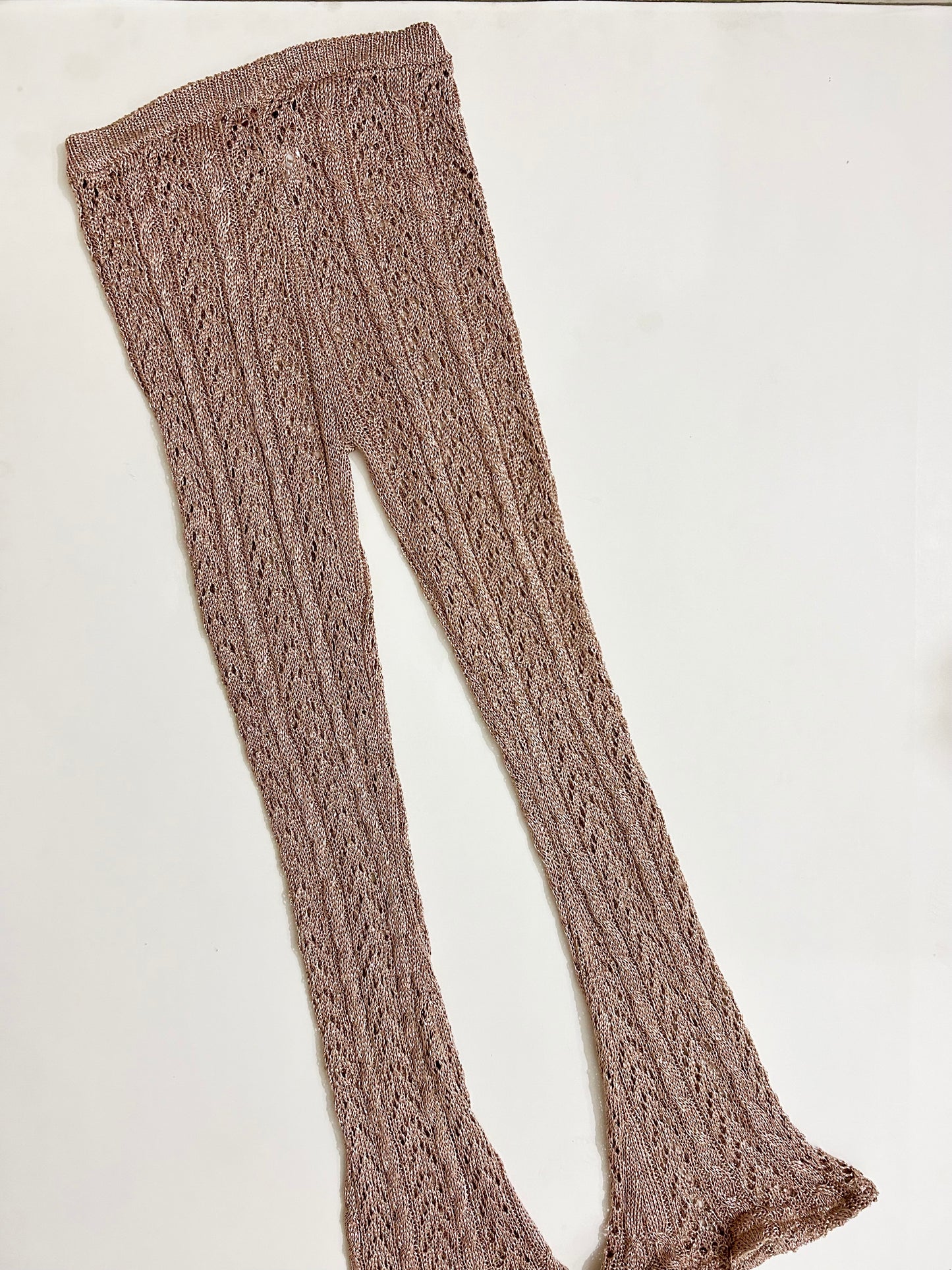 Sheer Golden Crochet Pants