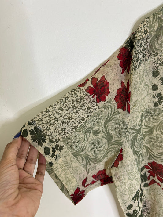 Printed Floral Shirt: Chest-48”