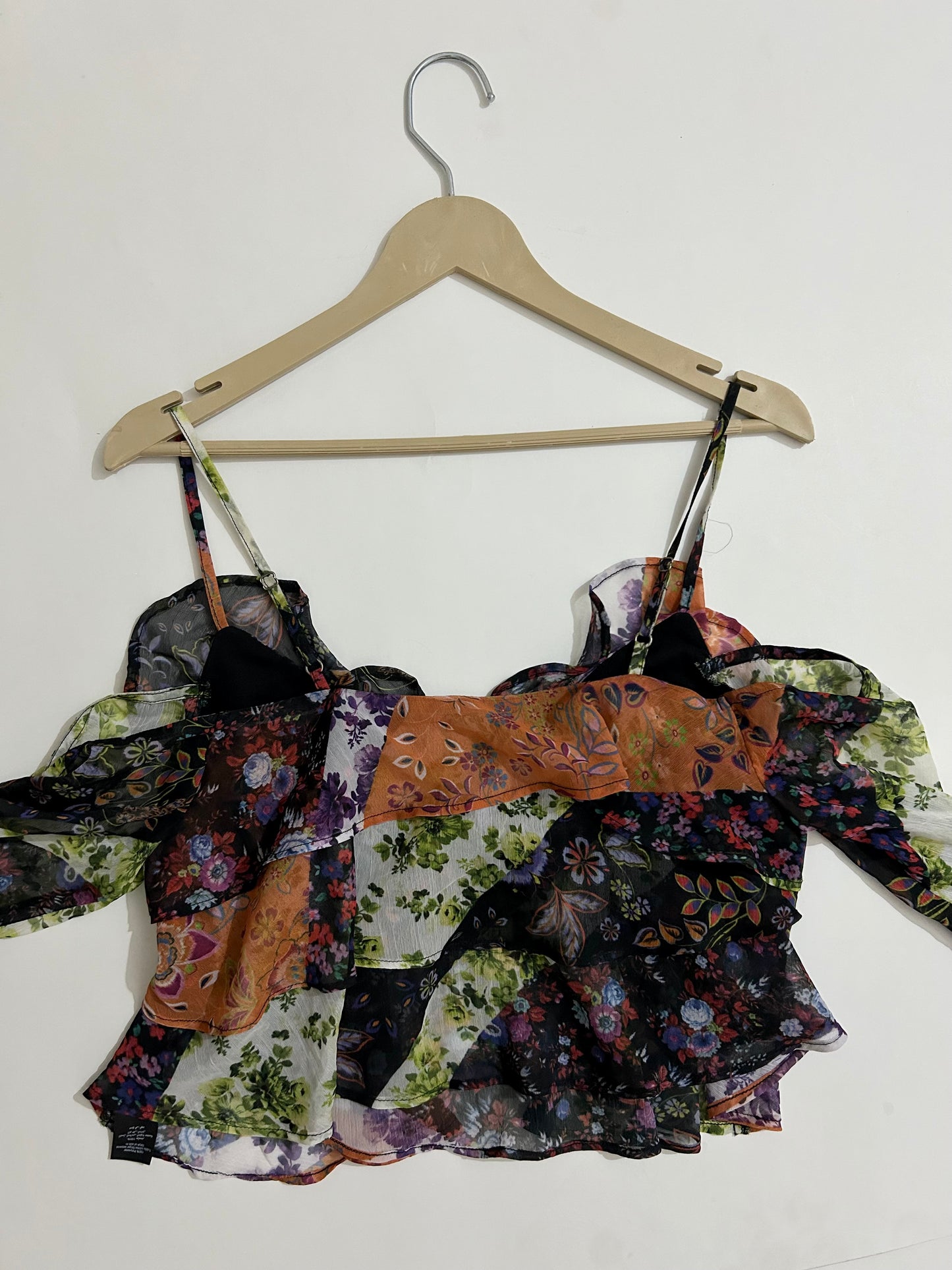 Scarf Print Ruffle Top