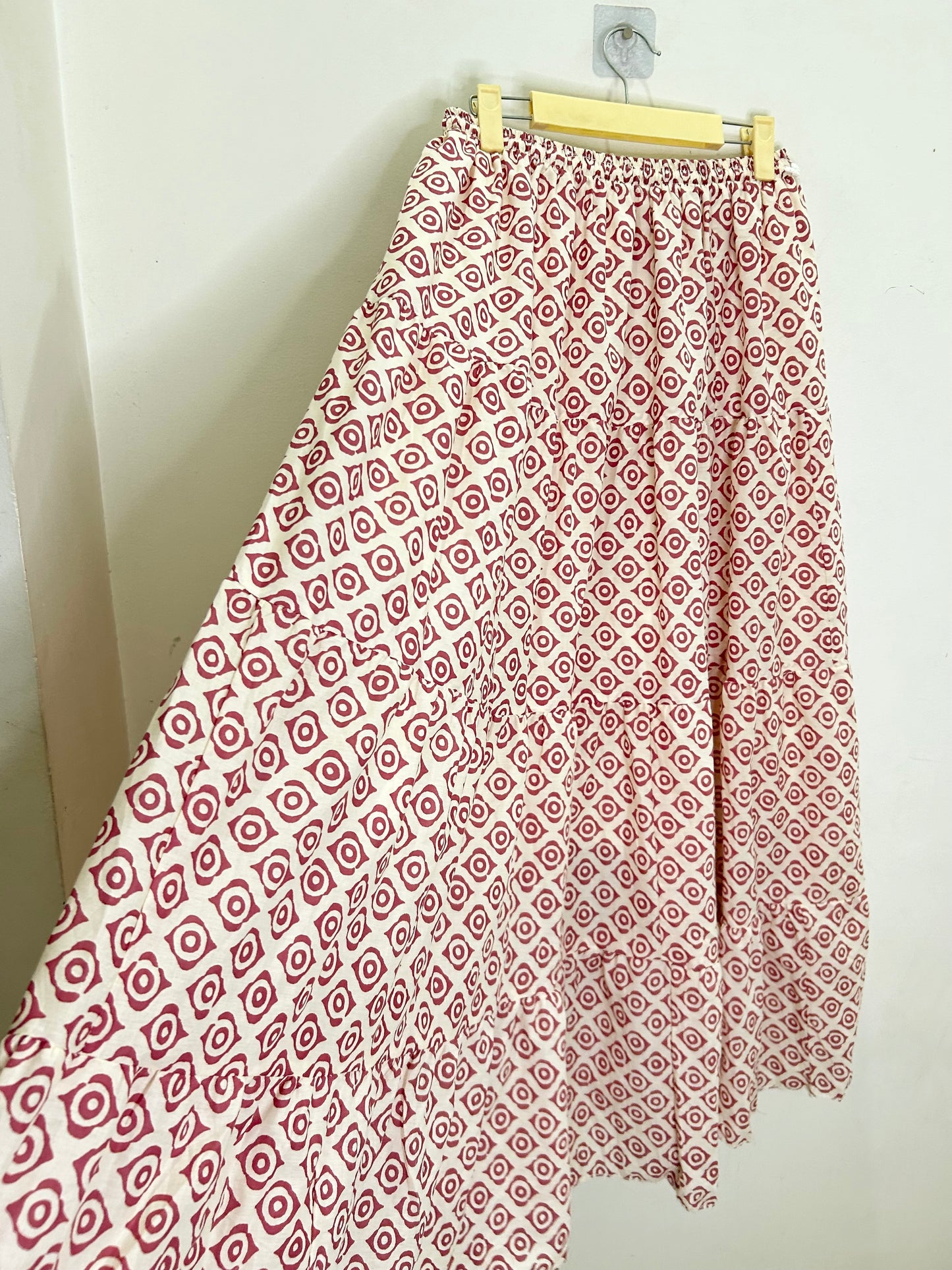Indo-Western Pink Patterned Skirt