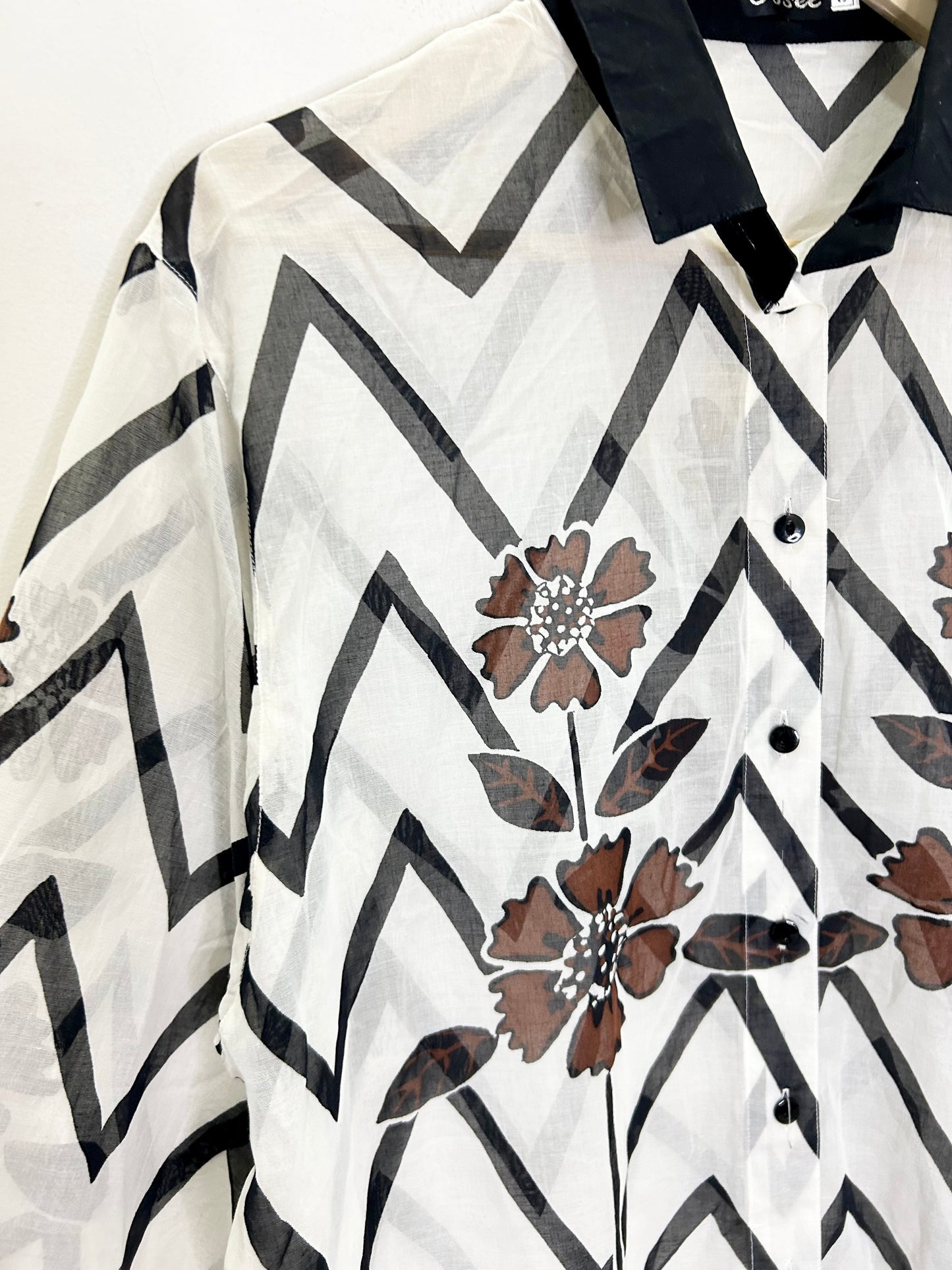 Floral Zigzag Shirt: Chest-42”