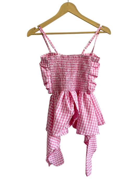 Gingham Pink Top