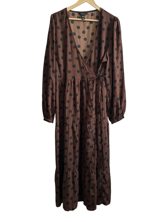 NEW LOOK Brown Polka Wrap Dress