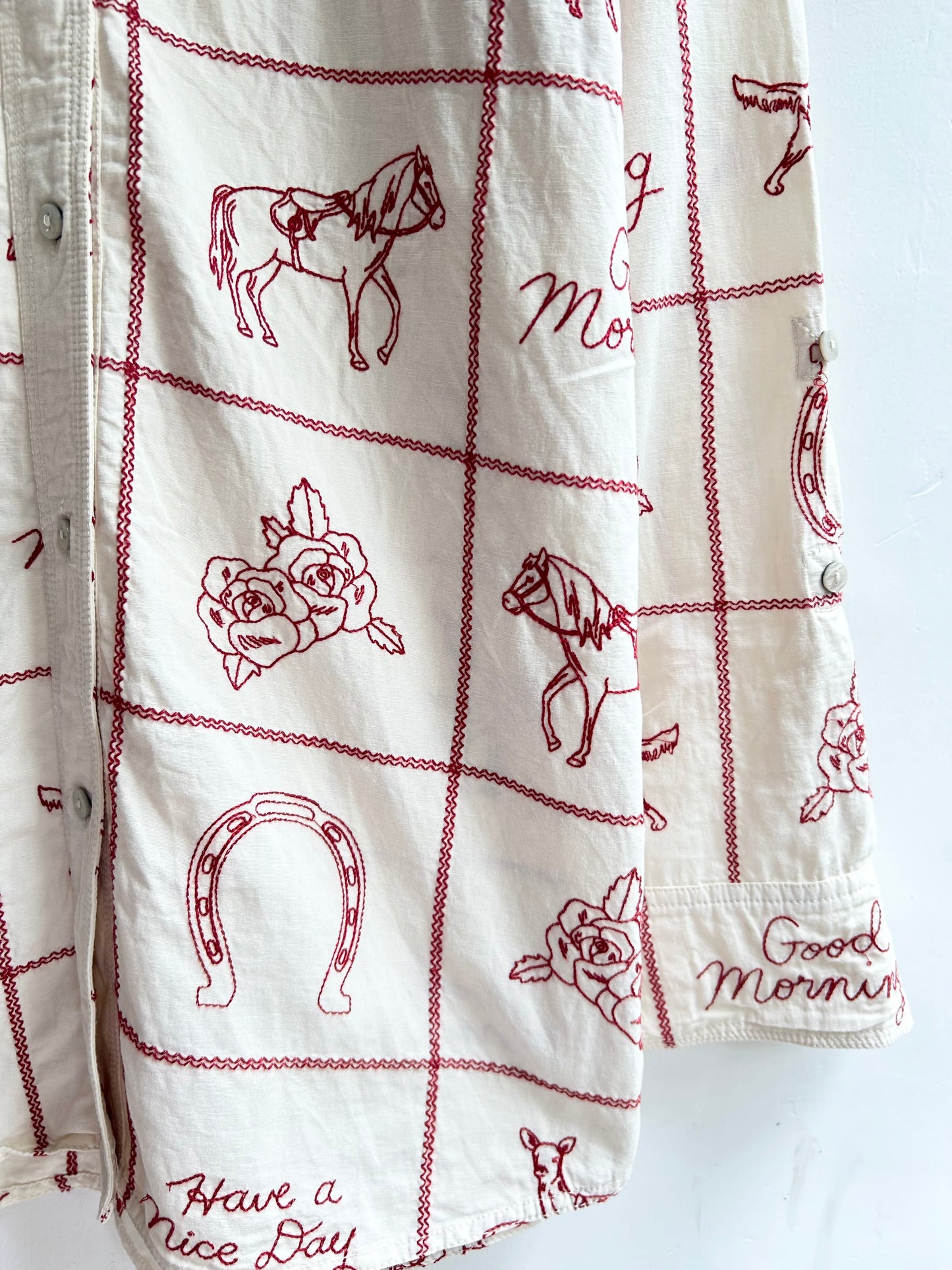 Cotton Embroidered Shirt: Chest-44”