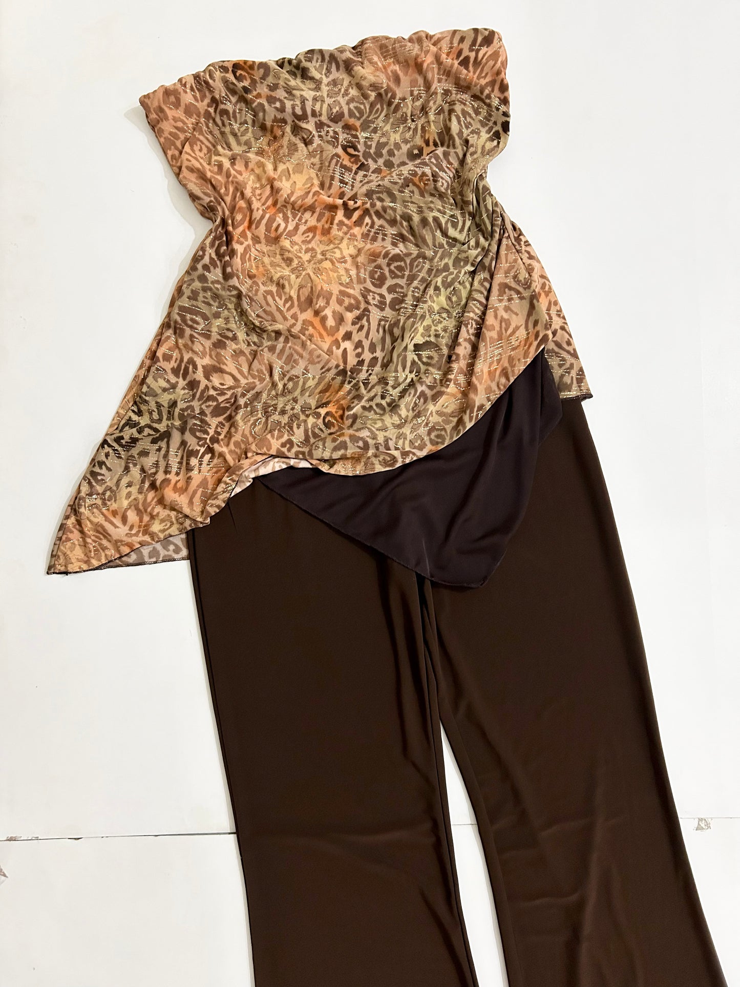 Strapless Leopard Jumpsuit
