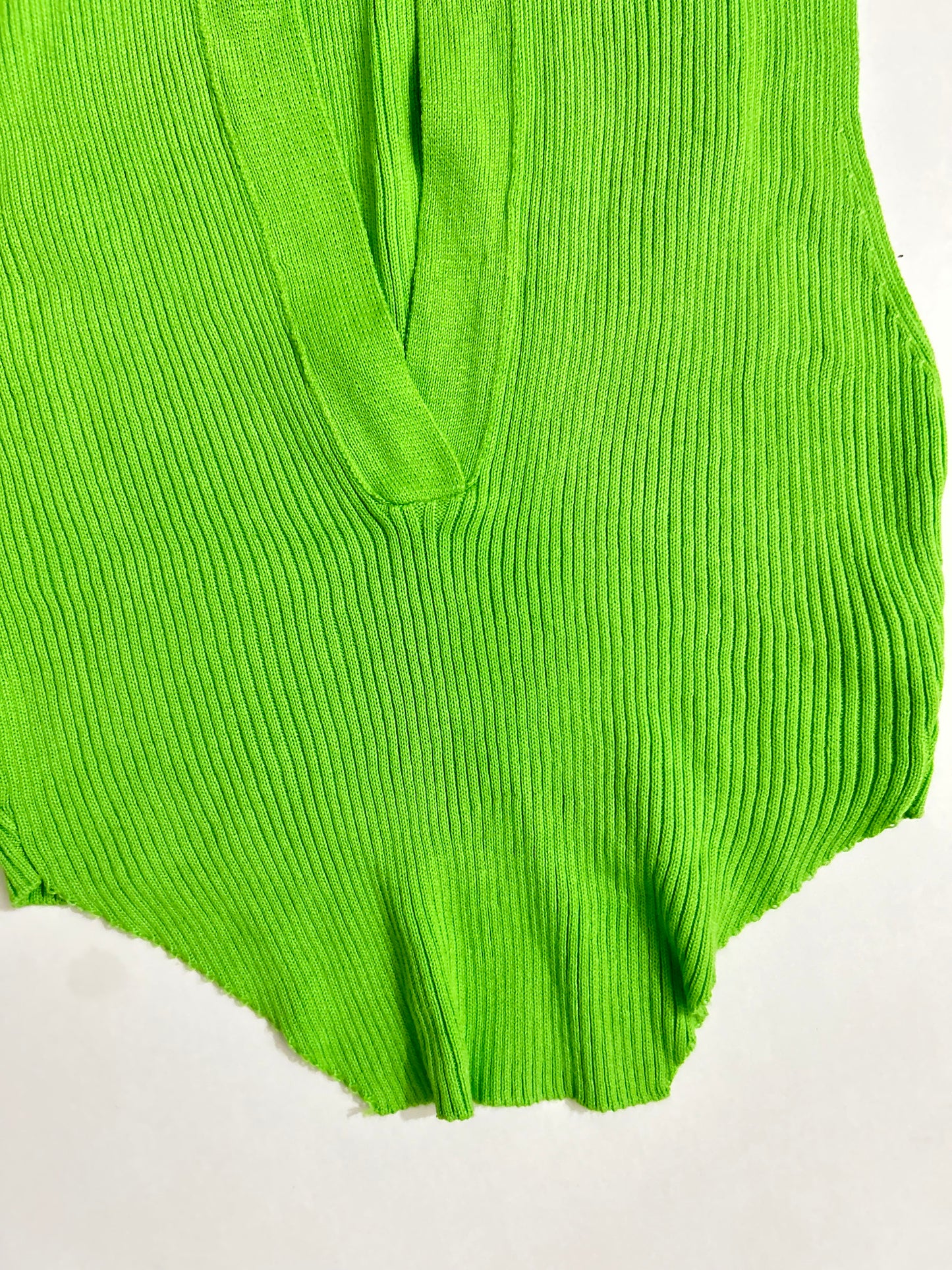 Neon Collar Ribbed Top