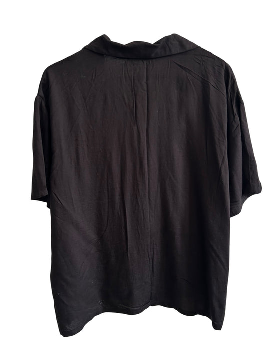 Cotton Black Embroidered Shirt