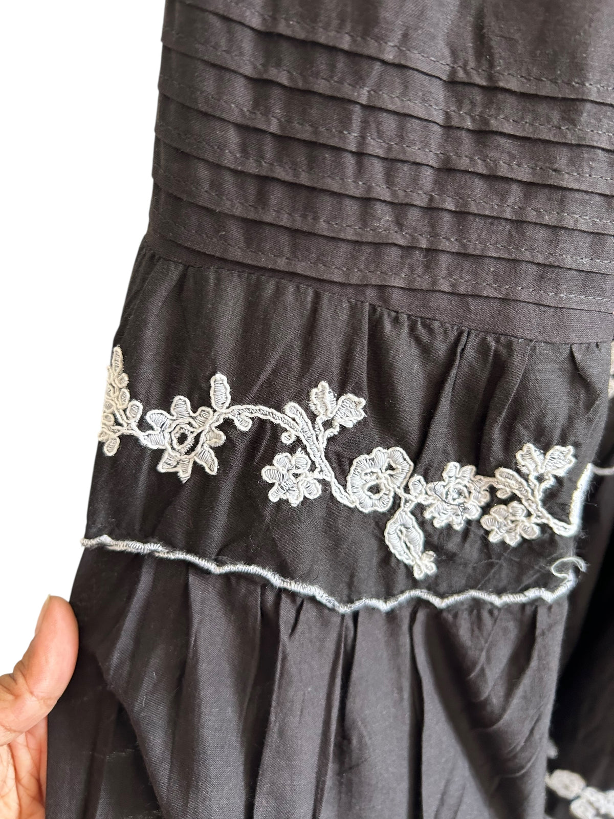 Black Skirt with white detailing