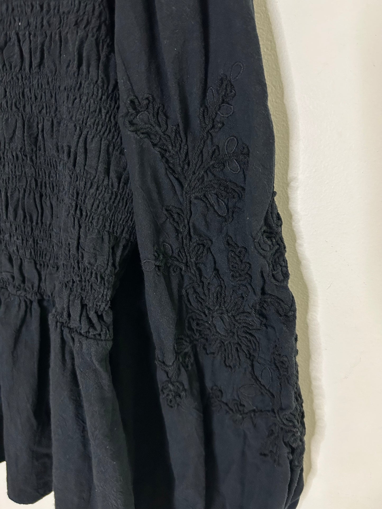 Embroidered Smoked Top: Bust-34” TO 46”
