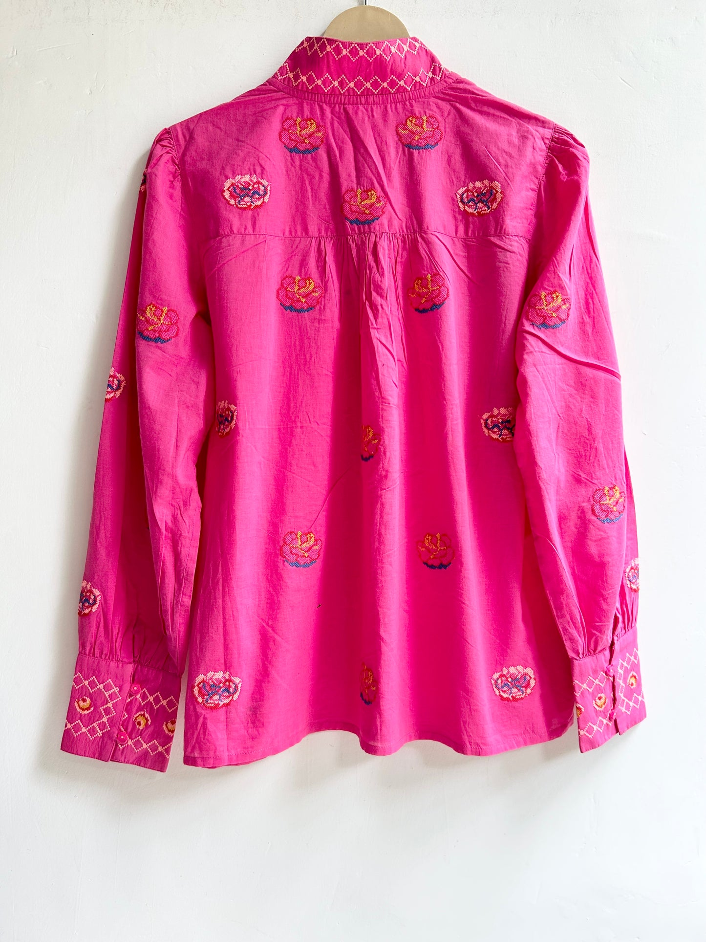 Cotton Tapestry Embroidered Shirt: Chest-44”
