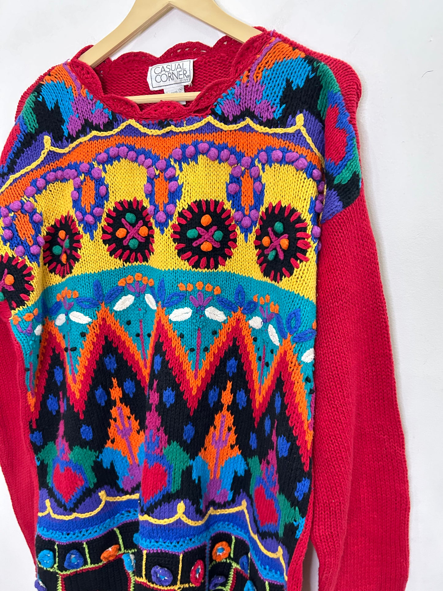 Red Patchwork Sweater