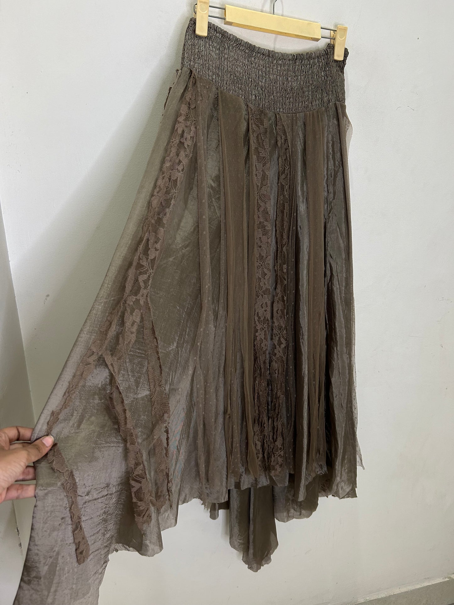 Vintage Olive Lace Skirt