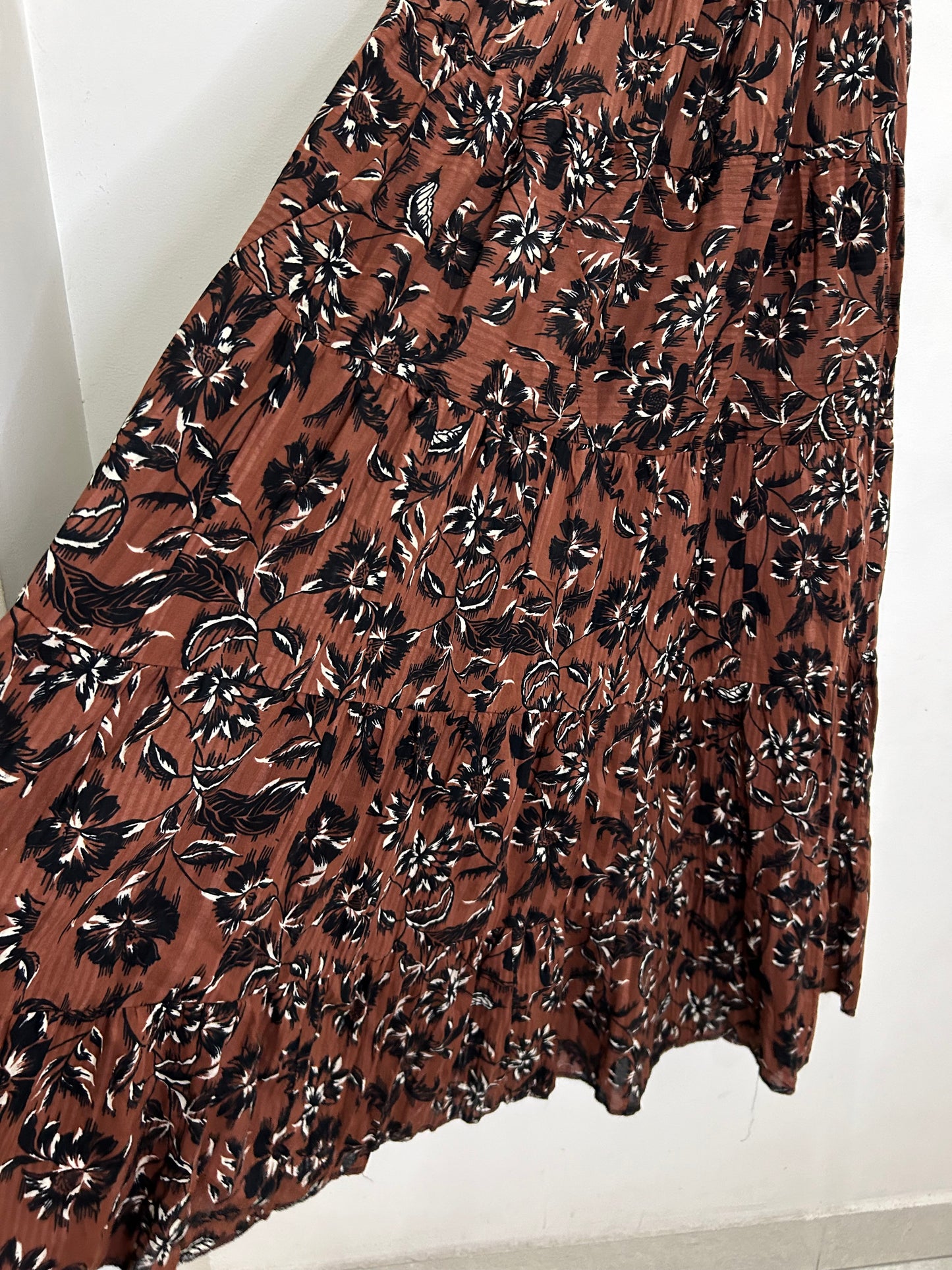 Brown Floral Skirt