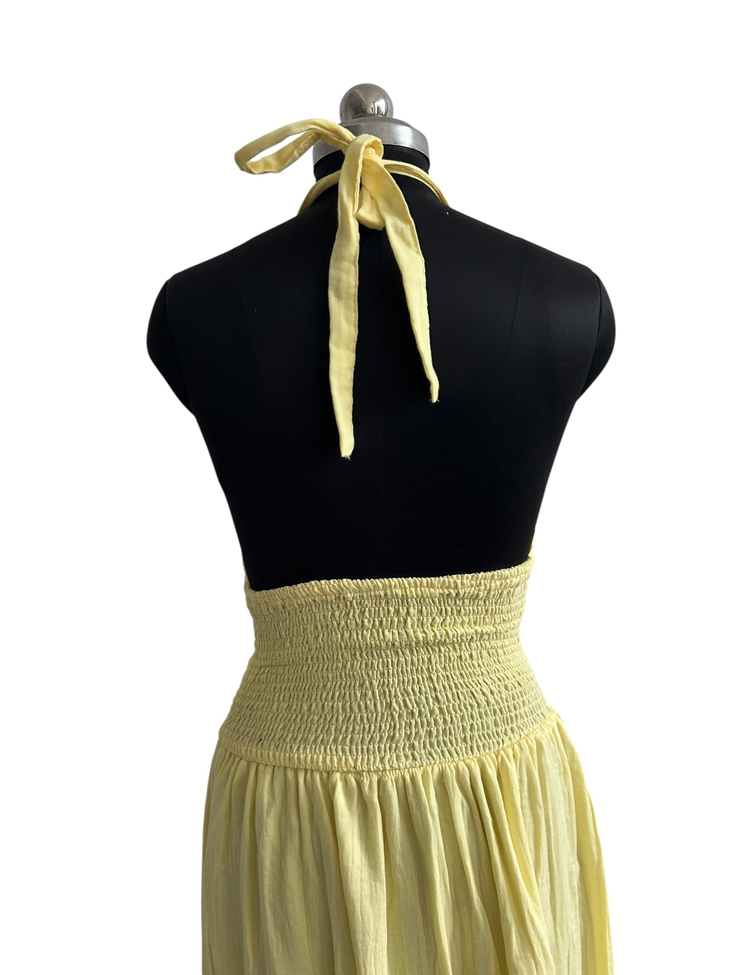 Butter Yellow Halterneck Dress